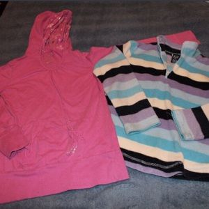 pink hoodie shirt and Gap sweater